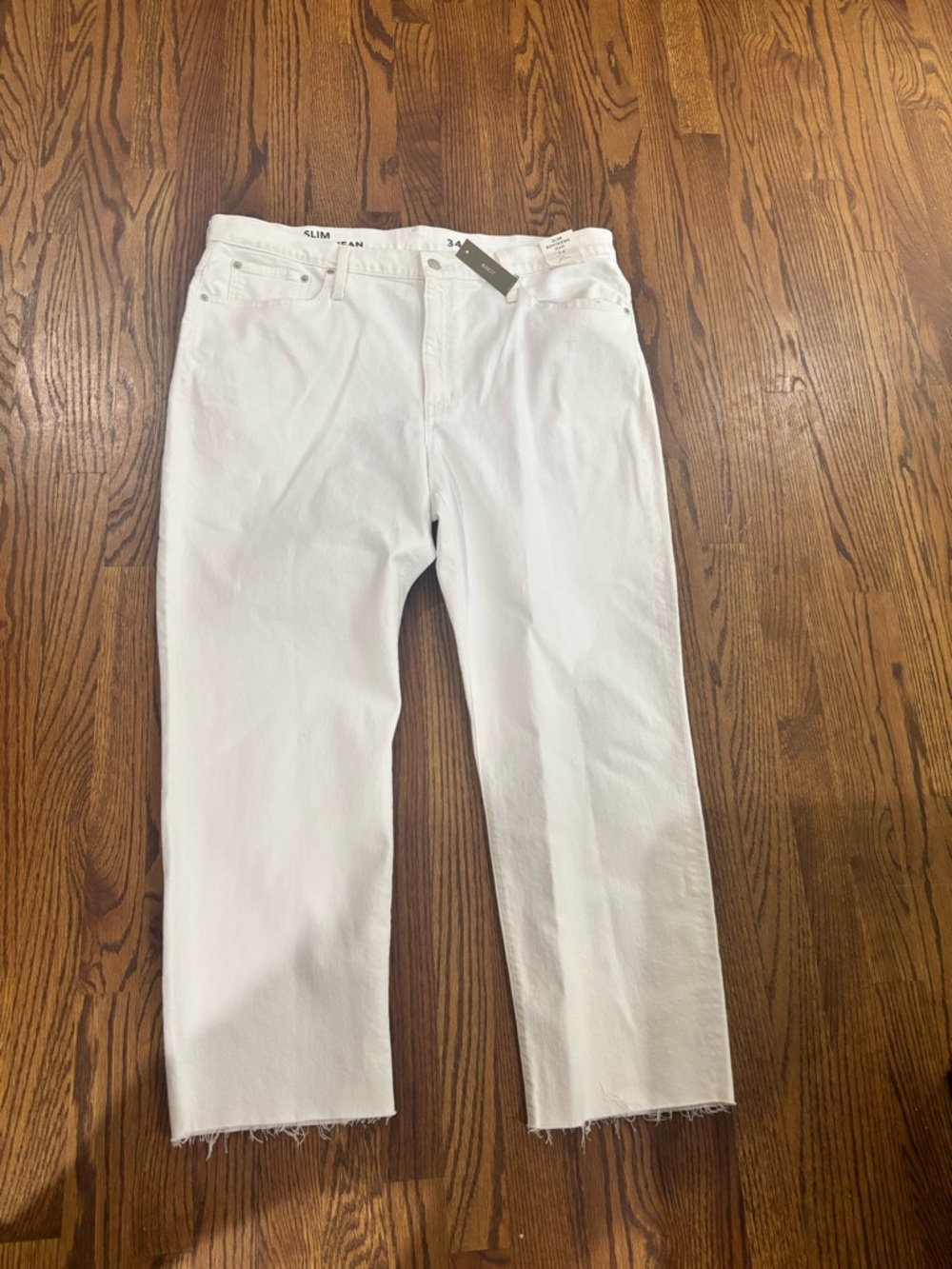 J Crew Slim Boyfreind Jeans Pants Women Size 34 White New